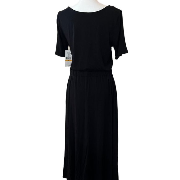 Karen Kane Black Cinched Waist & Swingy Midi Skirt Artisan Dress Size Small NWT - Picture 8 of 13